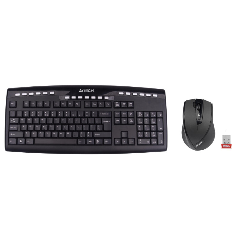 Набор клавиатура+мышь A4 V-Track 9200F клав: черный мышь: черный USB беспров