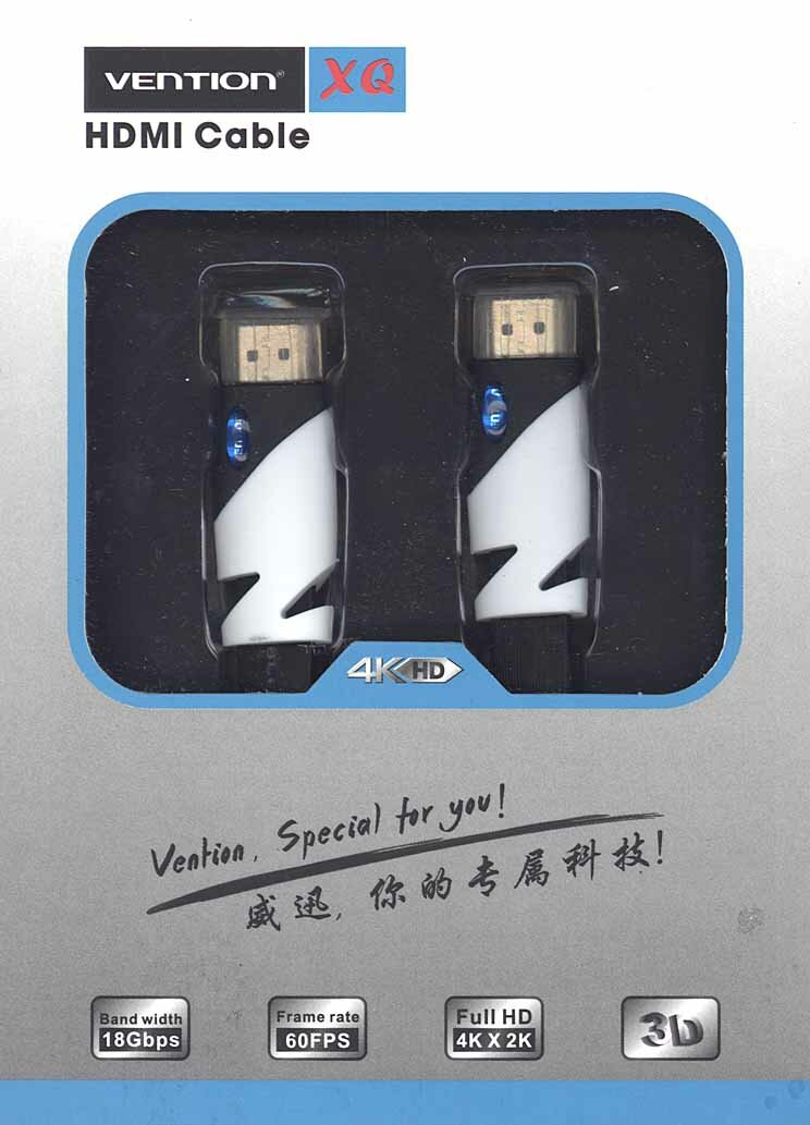фото Кабель Vention HDMI (H330) 3m черный плоский