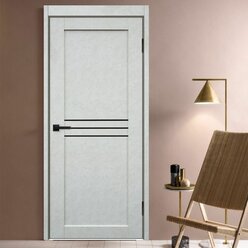Дверь межкомнатная Сигма 26.3 Мрамор белый Глухая Paputin's Doors 800 х 2000 мм Комплект