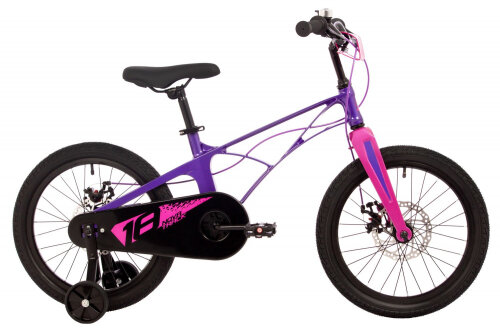 Novatrack Велосипед 18" Blast. Магнезиевая рама, фиолетовый, полная защ. цепи, диск. тормоз, короткие крылья