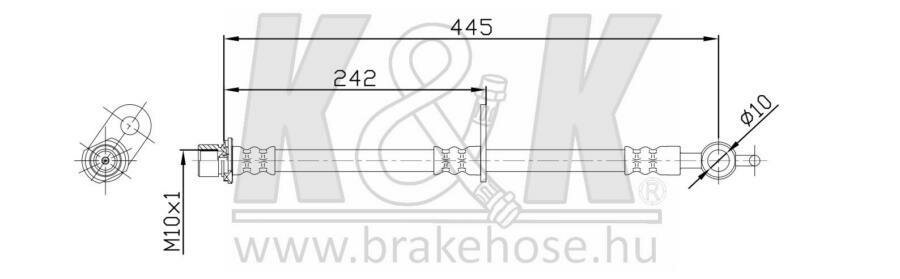 K K FT0770 Шланг тормозной передний правый