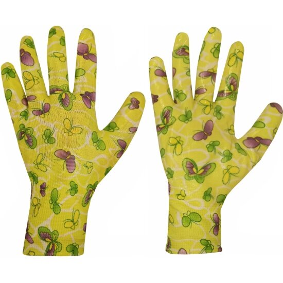 Перчатки садовые Солнце Сад с покрытием желтые 8 размер