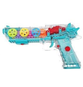 Прозрачный игрушечный музыкальный пистолет светящийся Gear Light GUN