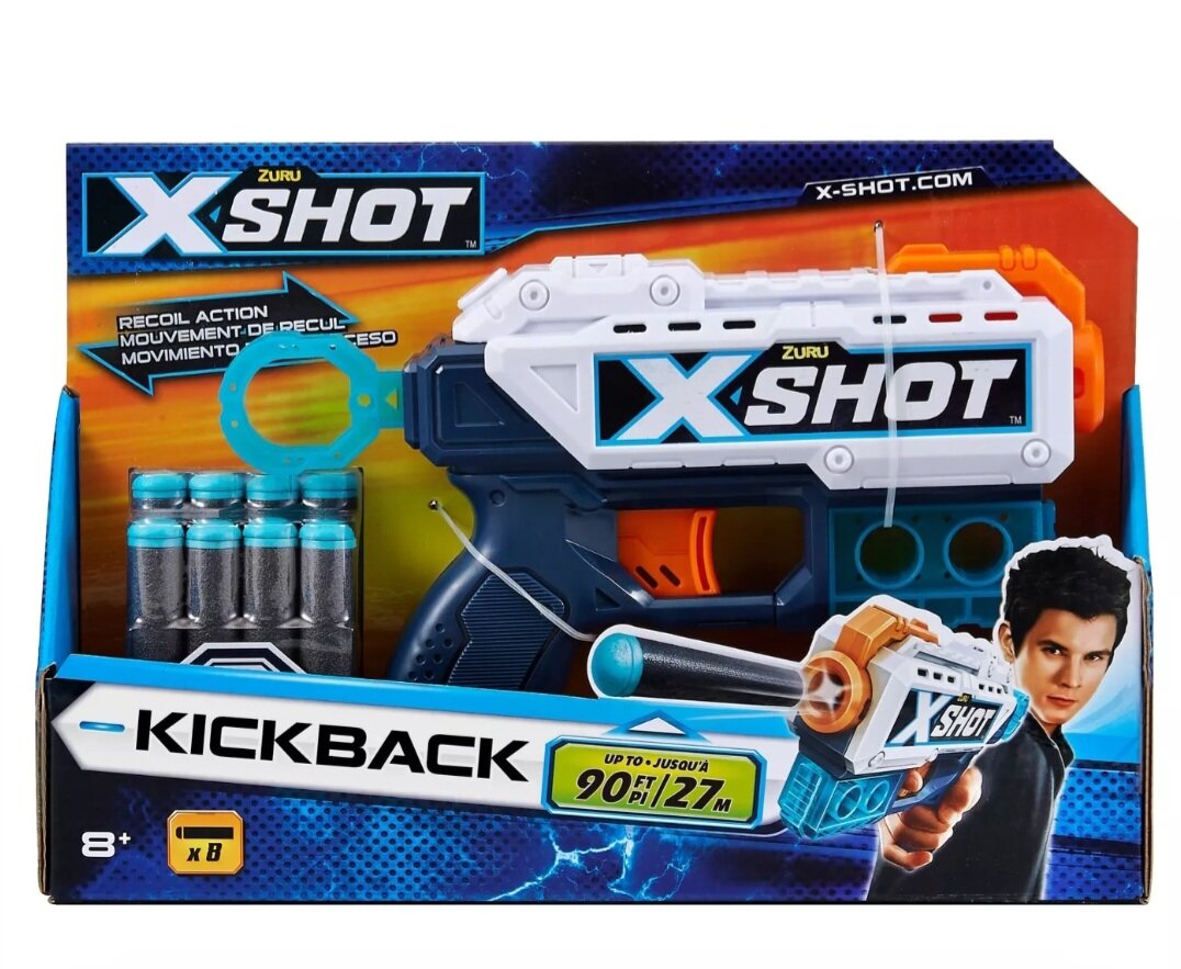 Бластер для стрельбы X-SHOT Kickback Golden 36184