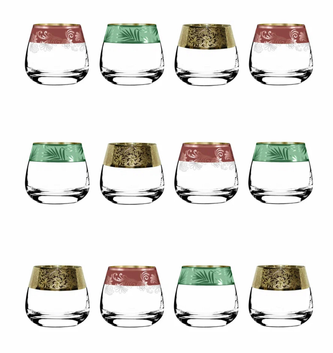 фото Набор стаканов для виски с алмазной гравировкой PROMSIZ сюрприз, 300 мл, 12 шт.