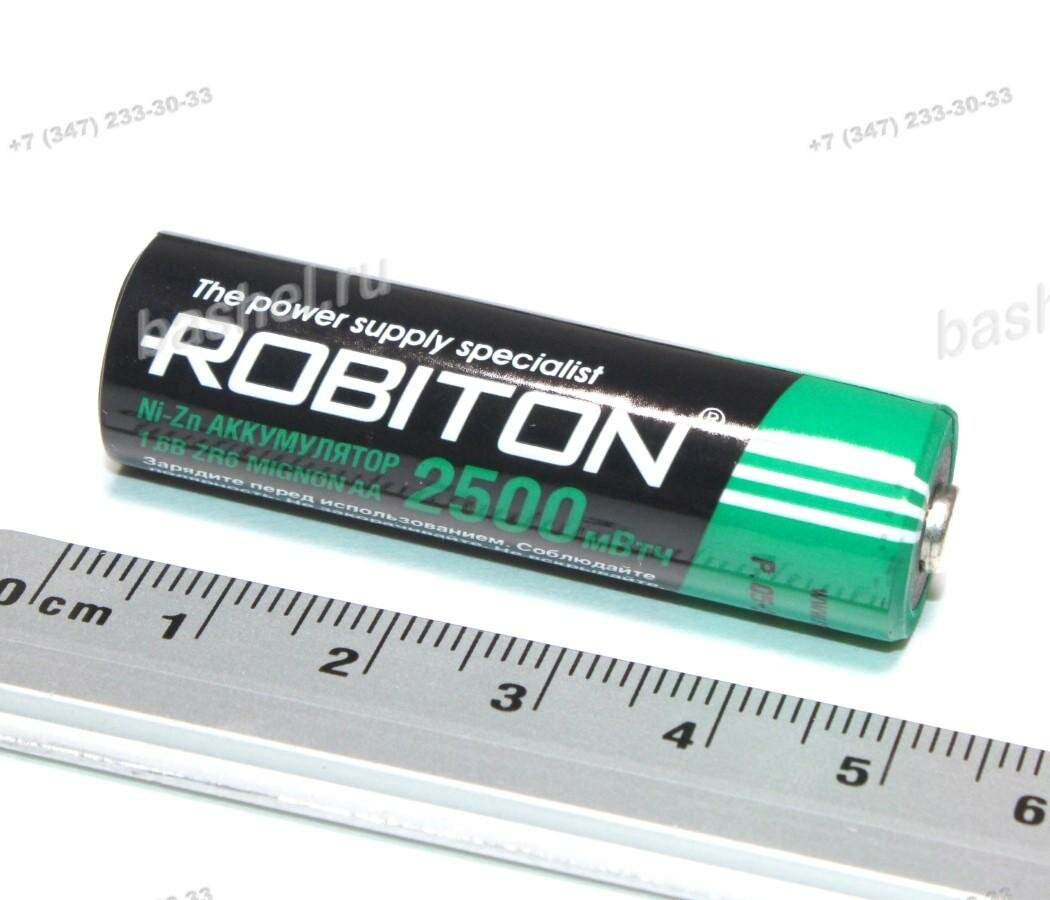 Аккумулятор ROBITON 2500NZAA (R6, AA, 316) Ni-Zn, 1.6 В, 1500 мА·ч, ROBITON