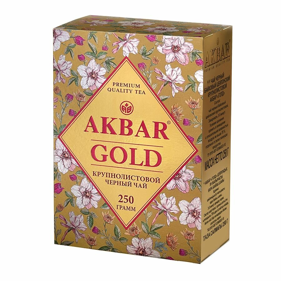 Чай черный AKBAR GOLD цейлонский крупнолистовой, 250 г