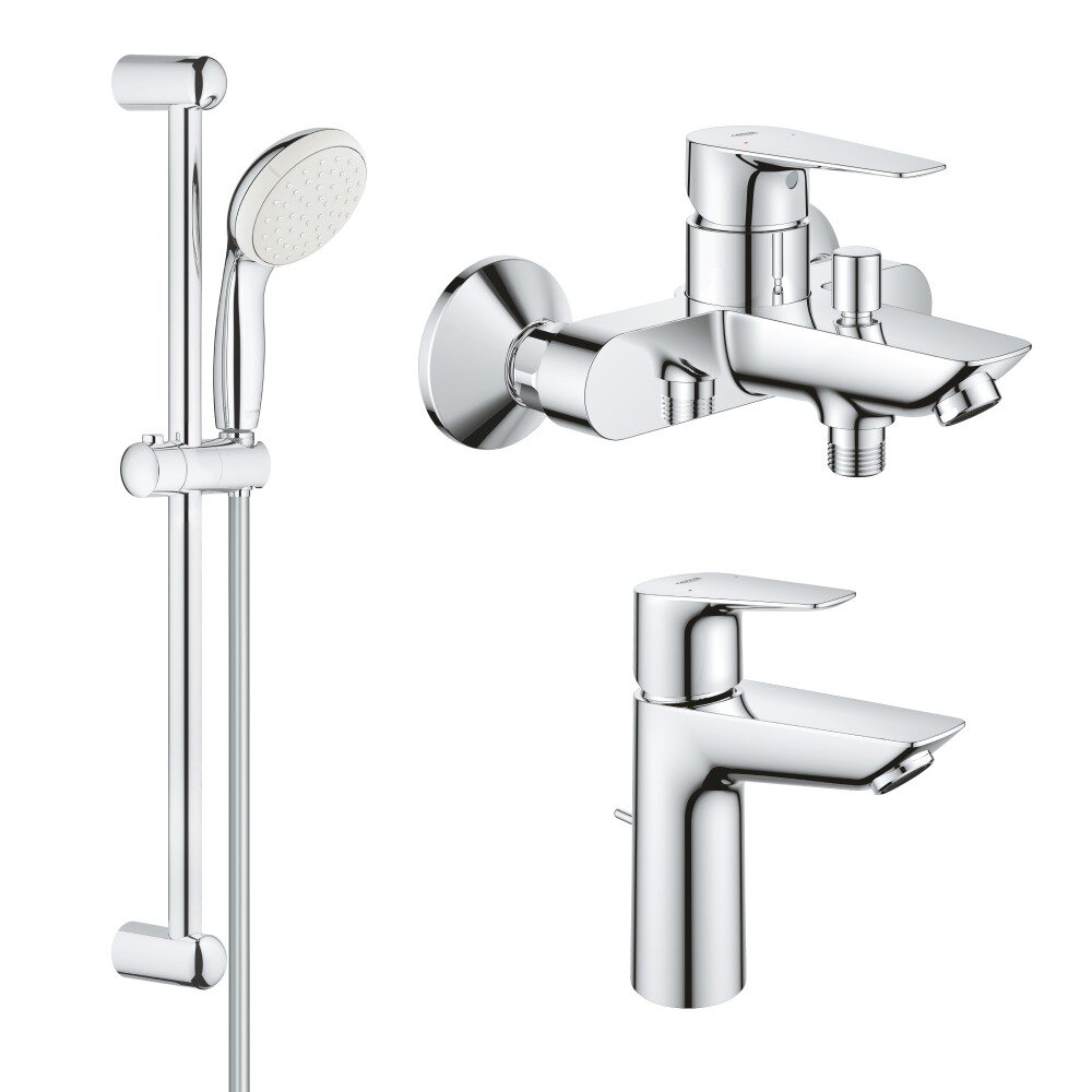 Комплект смесителей GROHE BauEdge с душевым гарнитуром хром (NB0063/S)