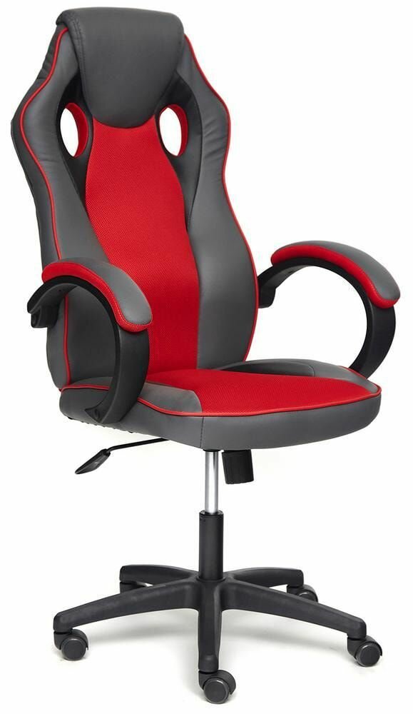 Кресло компьютерное TetChair Racer GT кож/зам/ткань, металлик/красный, 36/08