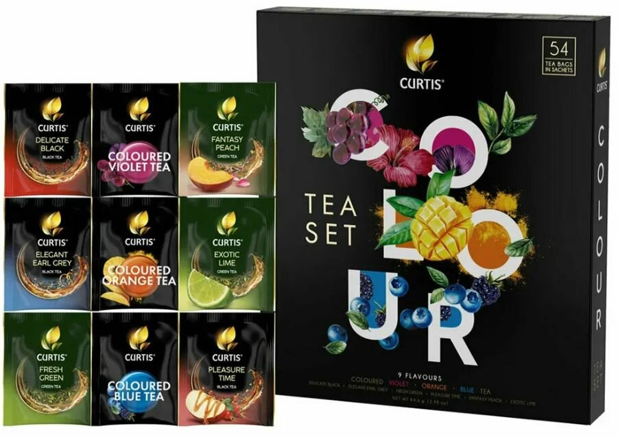 Чай ассорти набор Curtis Colour Tea Set 1,5 гр - 54 пакетика