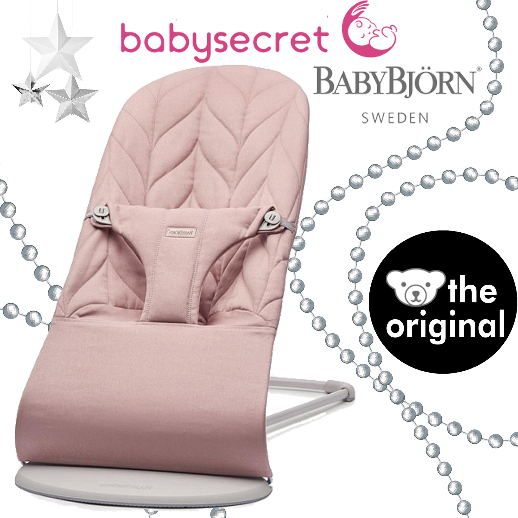 Детский шезлонг BabyBjorn Bliss Cotton (пыльно-розовый/лепесток) (0061.22)