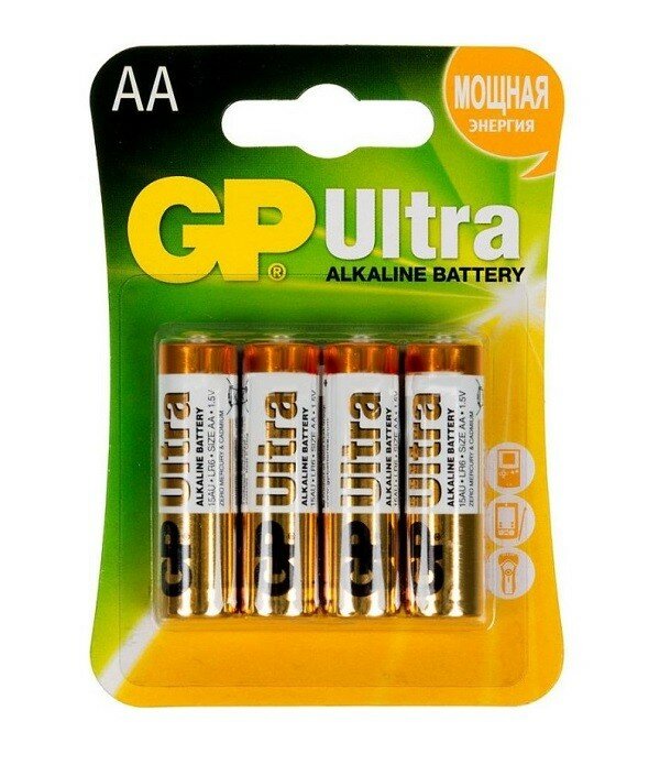 Набор из 3 штук Батарейки алкалиновые GP Ultra Alkaline AA/LR6 4шт