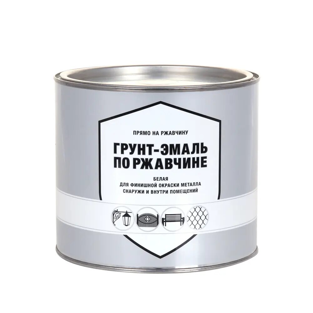 фото Грунт-эмаль по ржавчине 3 в 1 ЗАО Декарт цвет белый молотковая 1.38 л