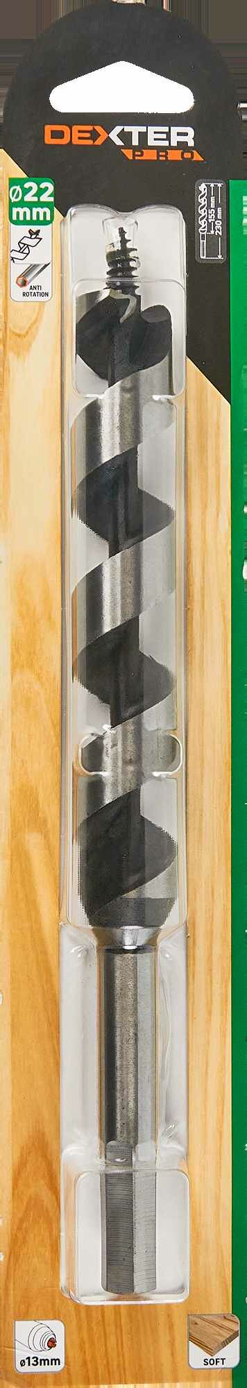 фото Сверло винтовое по дереву Dexter к. Pro Pro 22x230 мм