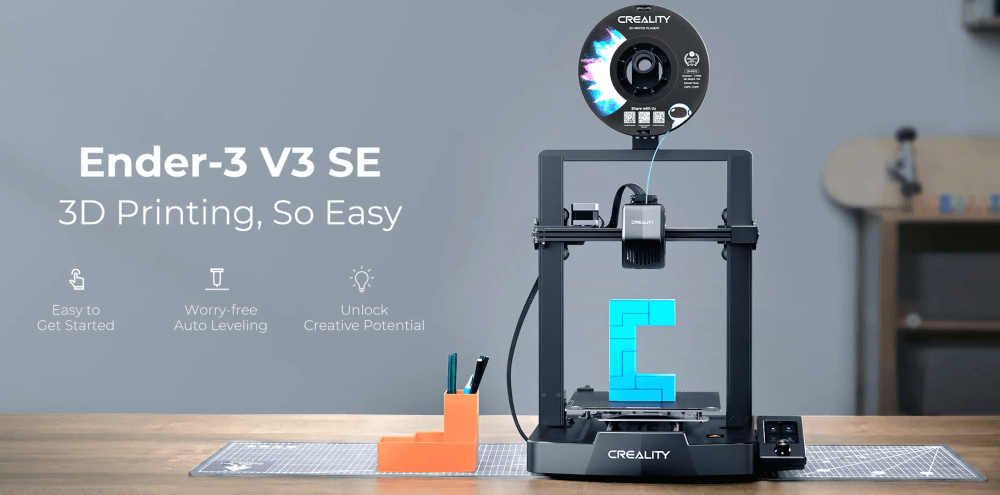 3D принтер Creality Ender-3 V3 SE, размер печати 220x220x250mm, FDM, PLA/TPU(95A)/PETG, max 250 мм/с., датчик CR Touch (автоматическое вырав