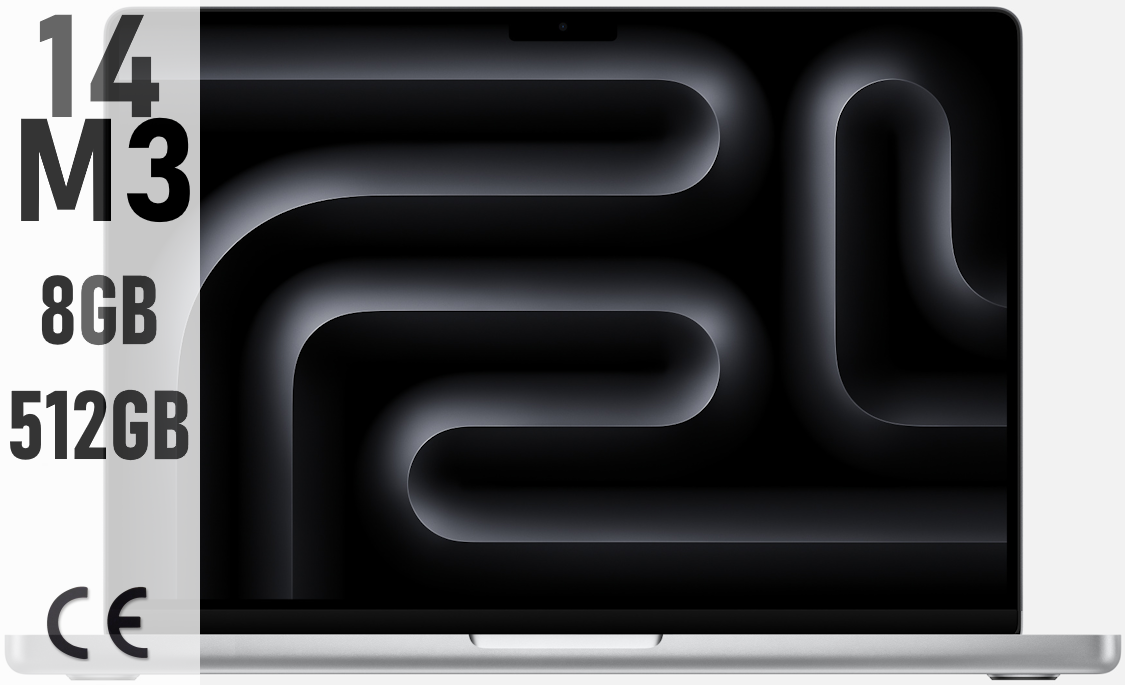 Ноутбук Apple Macbook Pro 14 2023 (M3 Pro 8C CPU, 10C GPU, RAM 8 ГБ, SSD 512 ГБ), серебристый, (MR7J3LL/A)