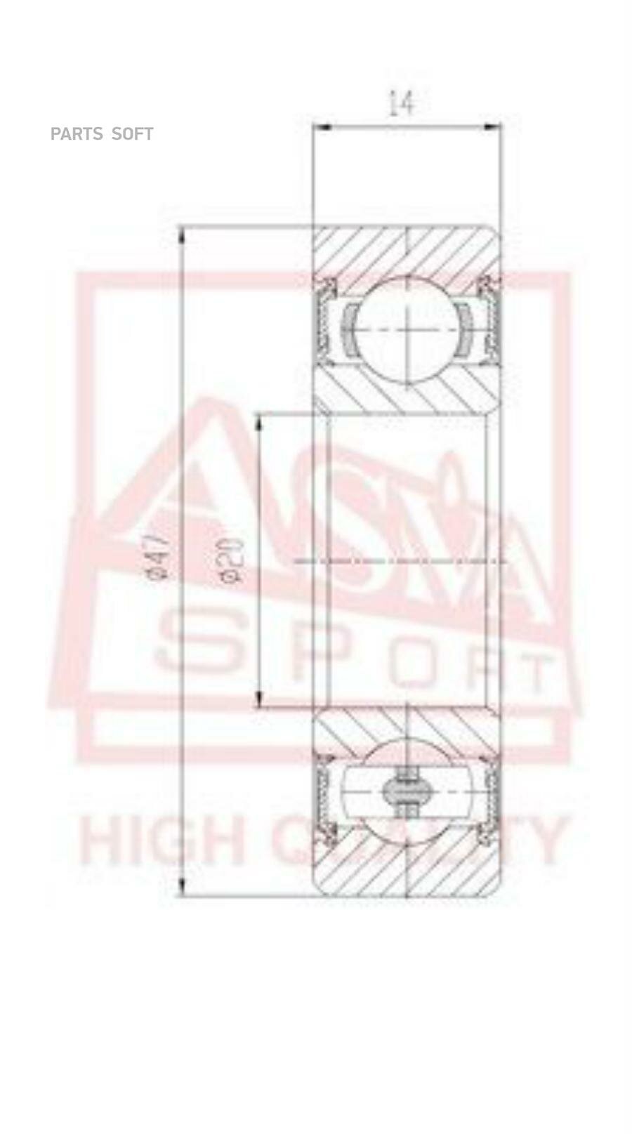 ASVA AB204714 подшипник универсаьный (20x47x14)