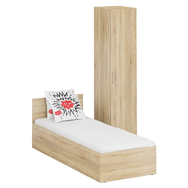 фото Кровать 0800 + Пенал Стандарт, цвет дуб сонома