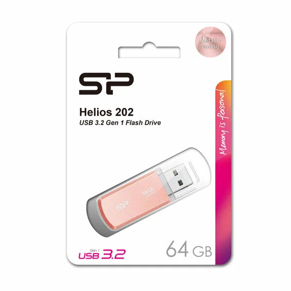 Накопитель USB Flash 64Gb Silicon Power Helios 202, USB 3.2, Pink