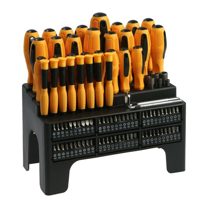 фото Набор профессиональных отверток и бит DEKO SS100 с удобной подставкой, 100 предметов