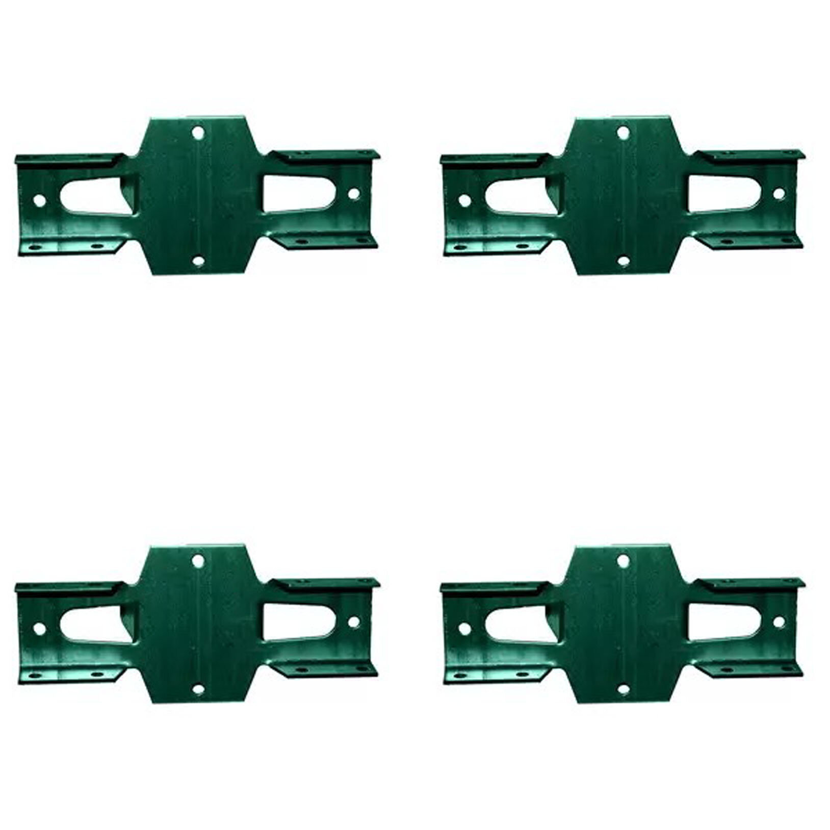 фото Кронштейн для столба заборного 60х60 мм цинк+порошковое покрытие зеленый RAL 6005 (4 шт.)