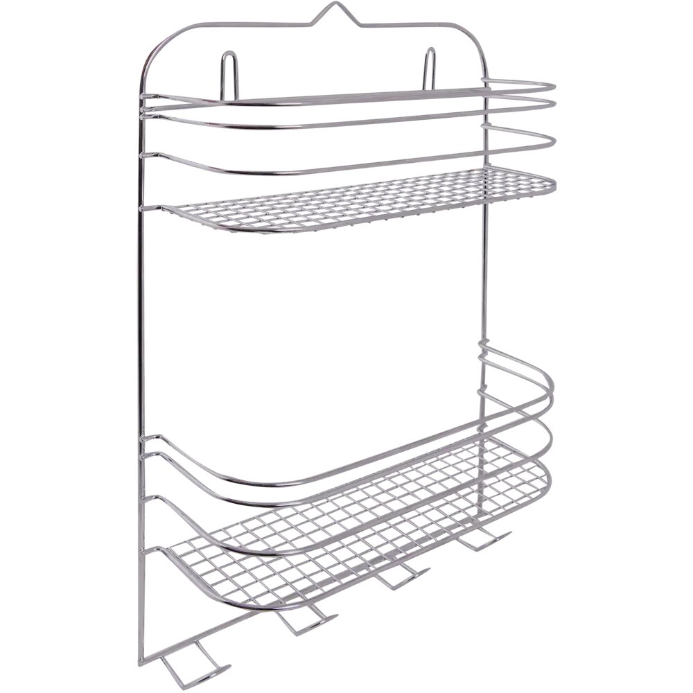 Полка для ванной ЧМЗ 501-002-03 прямая двухъярусная 29.5x46x11.6 см цвет хром