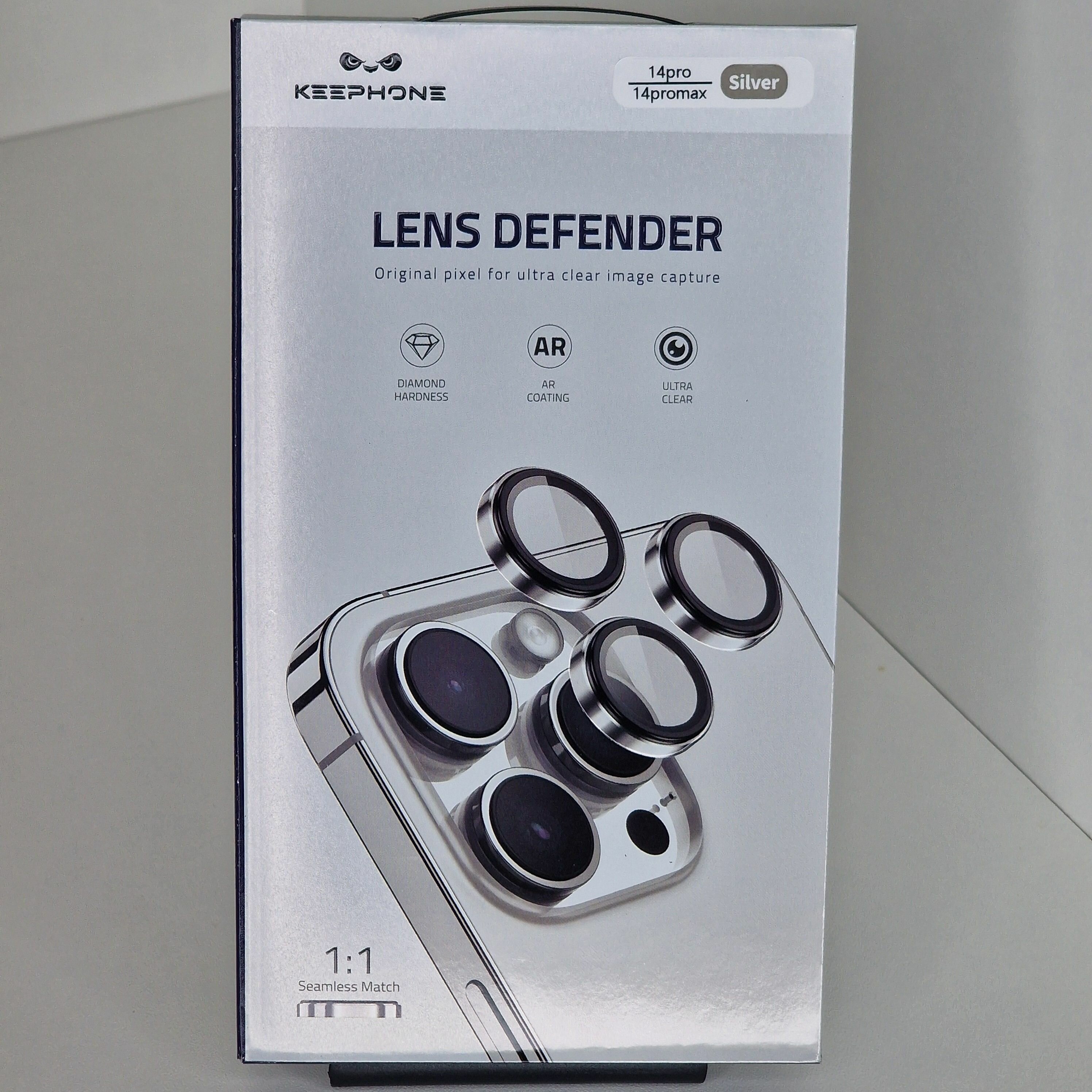 Защитные Линзы Keephone на камеру для телефона Iphone 14 Pro / 14 Pro Max из алюминиевого сплава camera lens Silver (серебристый)