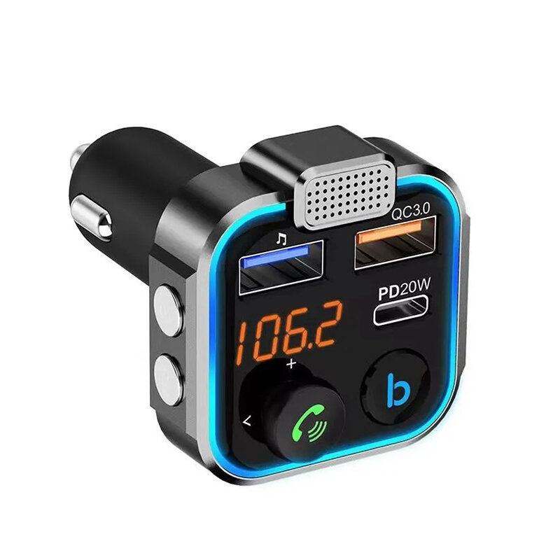 Fm трансмиттер авто блютуз для автомагнитолы зарядное устройство в машину bluetooth микрофон автомобильная фм гарнитура модулятор для автомобиля