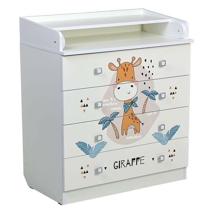фото Пеленальный комод Фея 1580 Жирафик, белый