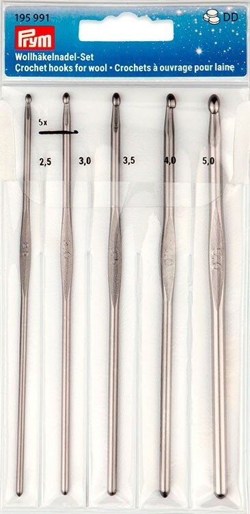 Набор крючков для вязания #195991 Prym 2.5 мм; 3 мм; 3.5 мм; 4 мм; 5 мм