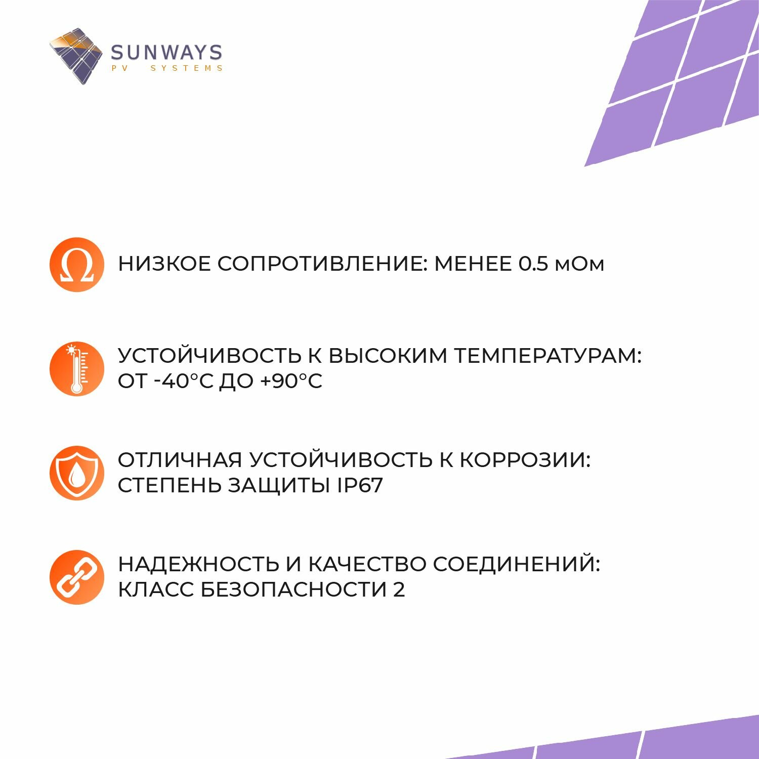 Коннектор для солнечных батарей Sunways MC4Y 30A