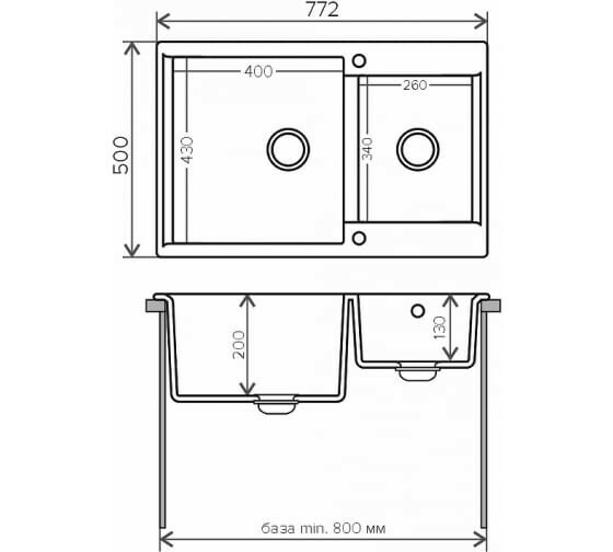 Кухонная мойка Polygran BRIG-772 Кремовый (N327)