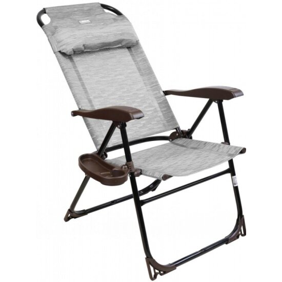 фото Кресло-шезлонг Garden Story с полкой КШ2 арт.КШ2/3, серый,черный