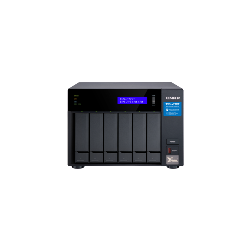 Сетевое хранилище без дисков/ SMB QNAP TVS-672XT-i5-8G 6-Bay NAS QTS/QuTS hero OS, Intel Core i5 Processor, 8GB DDR4 RA