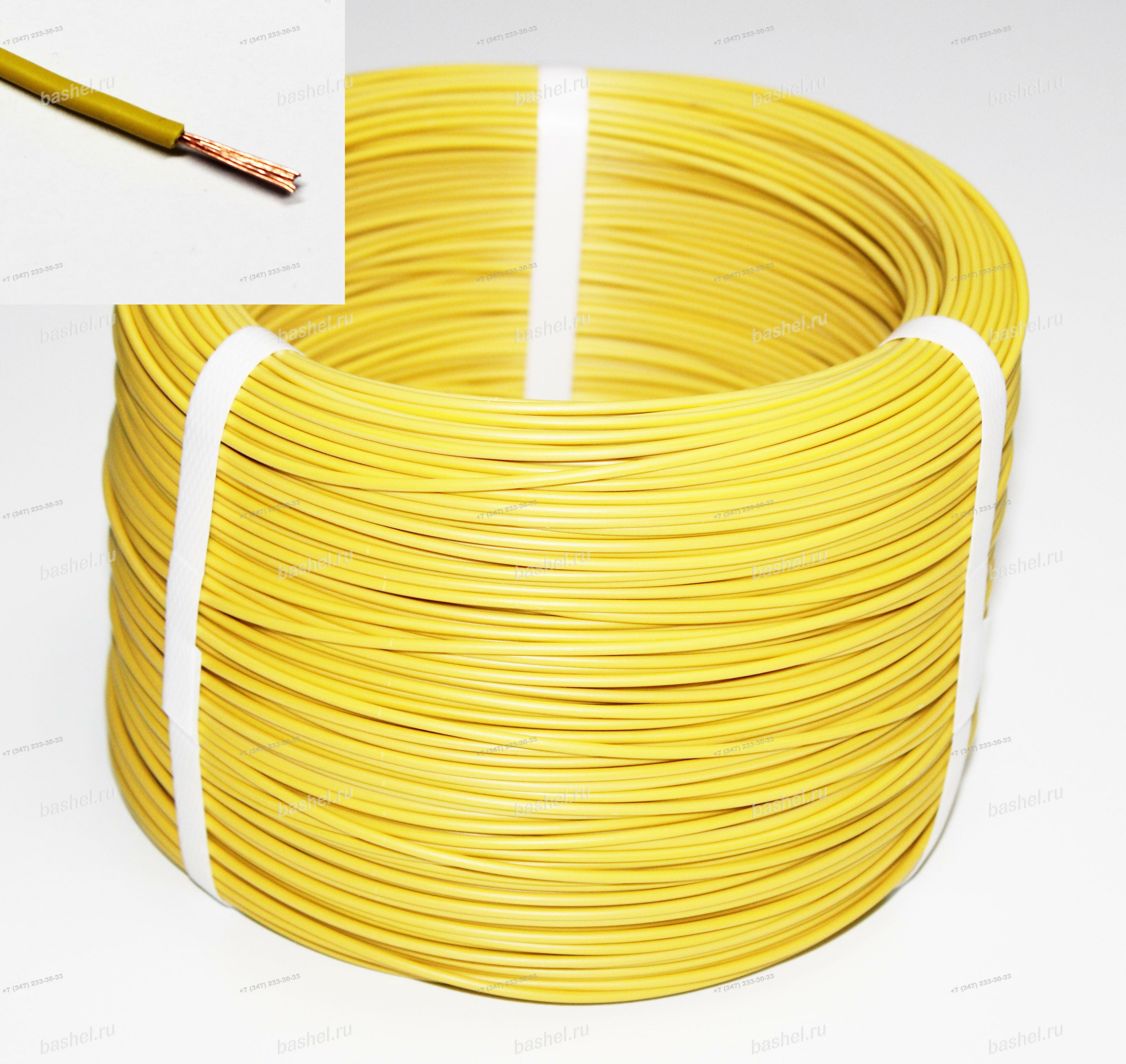 фото Провод ПГВА REXANT 1х0,5 кв.мм, Cu, жёлтый электротовар