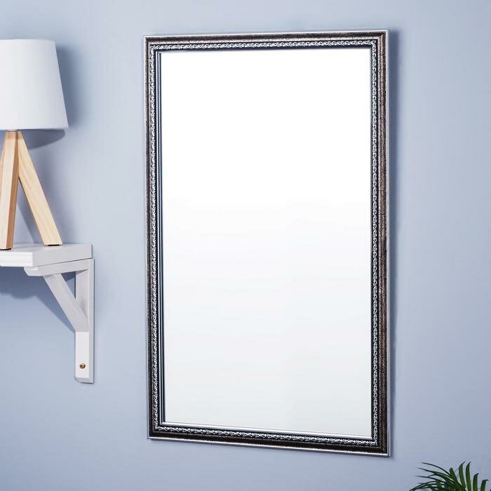 фото Зеркало «Макао», настенное серебро, 45х70 см, рама пластик, 33 мм