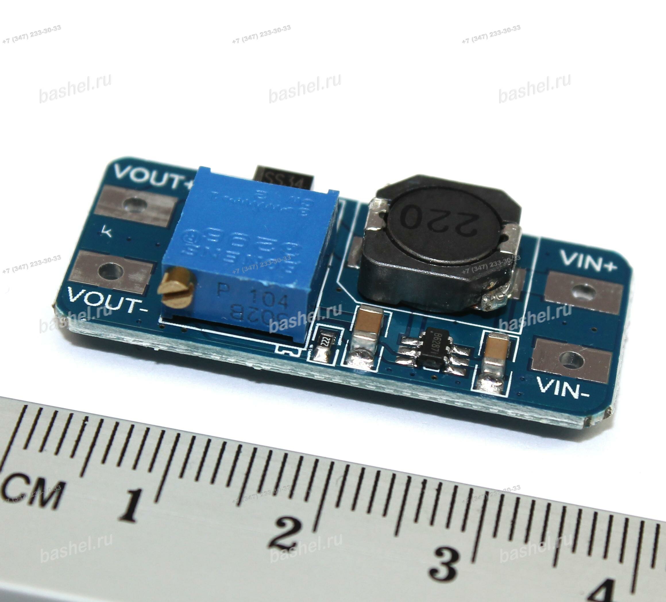 Повышающий DC-DC преобразователь MT3608-mod1, (Uвх.=2-24В, Uвых.=2-28В, Imax=2A) электротовар