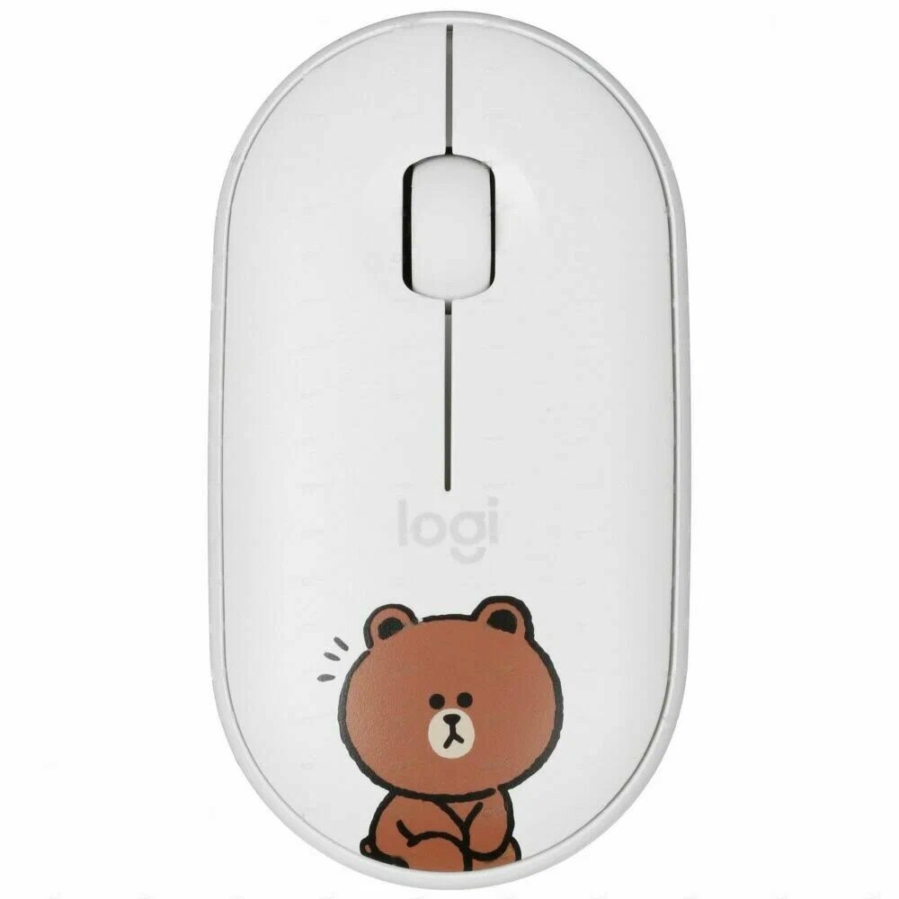 Беспроводная компактная мышь Logitech Pebble M350 Line Friends Brown (910-005781)