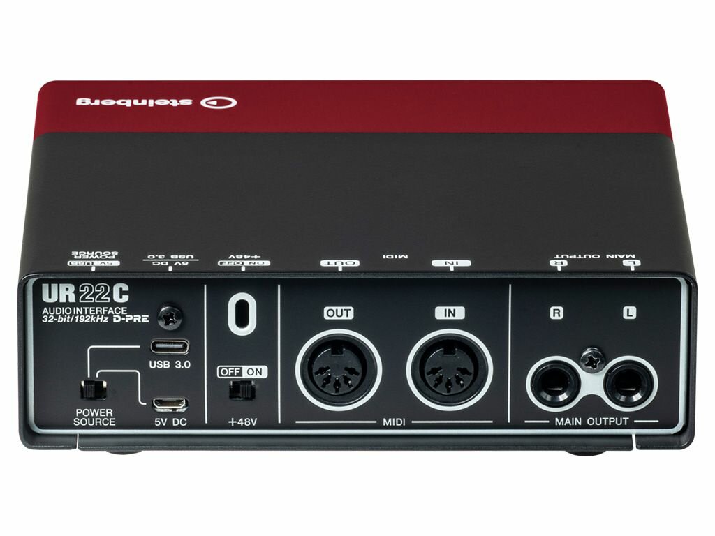 Звуковая карта STEINBERG UR22C Аудиоинтерфейс USB 3.0, MIDI-ввод/ вывод и подключение к iPad -красный- — фото 8