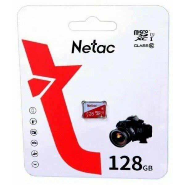 Память MicroSDXC 128Gb Netac Class 10 UHS-I U1 P500 ECO (NT02P500ECO-128G-S) (без SD адаптера)