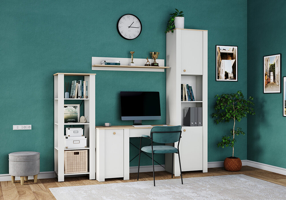 фото Детская Моби Джастин №3 белый шагрень / дуб белый