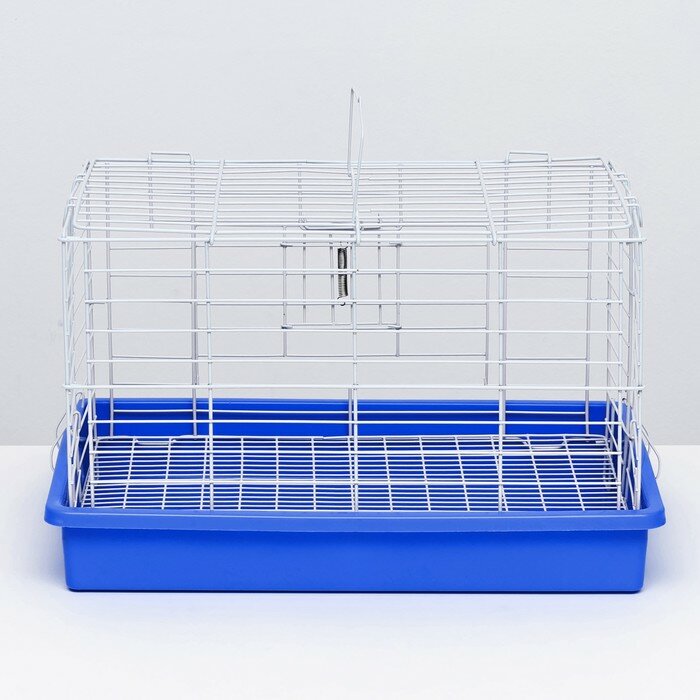Клетка для кроликов 43 х 29 х 26 см, синяя - фотография № 5
