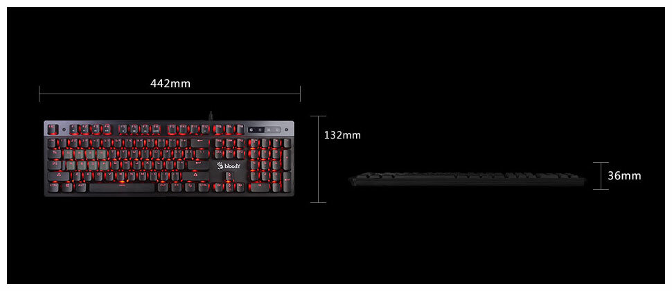 Клавиатура игровая проводная A4Tech Bloody B500 серый