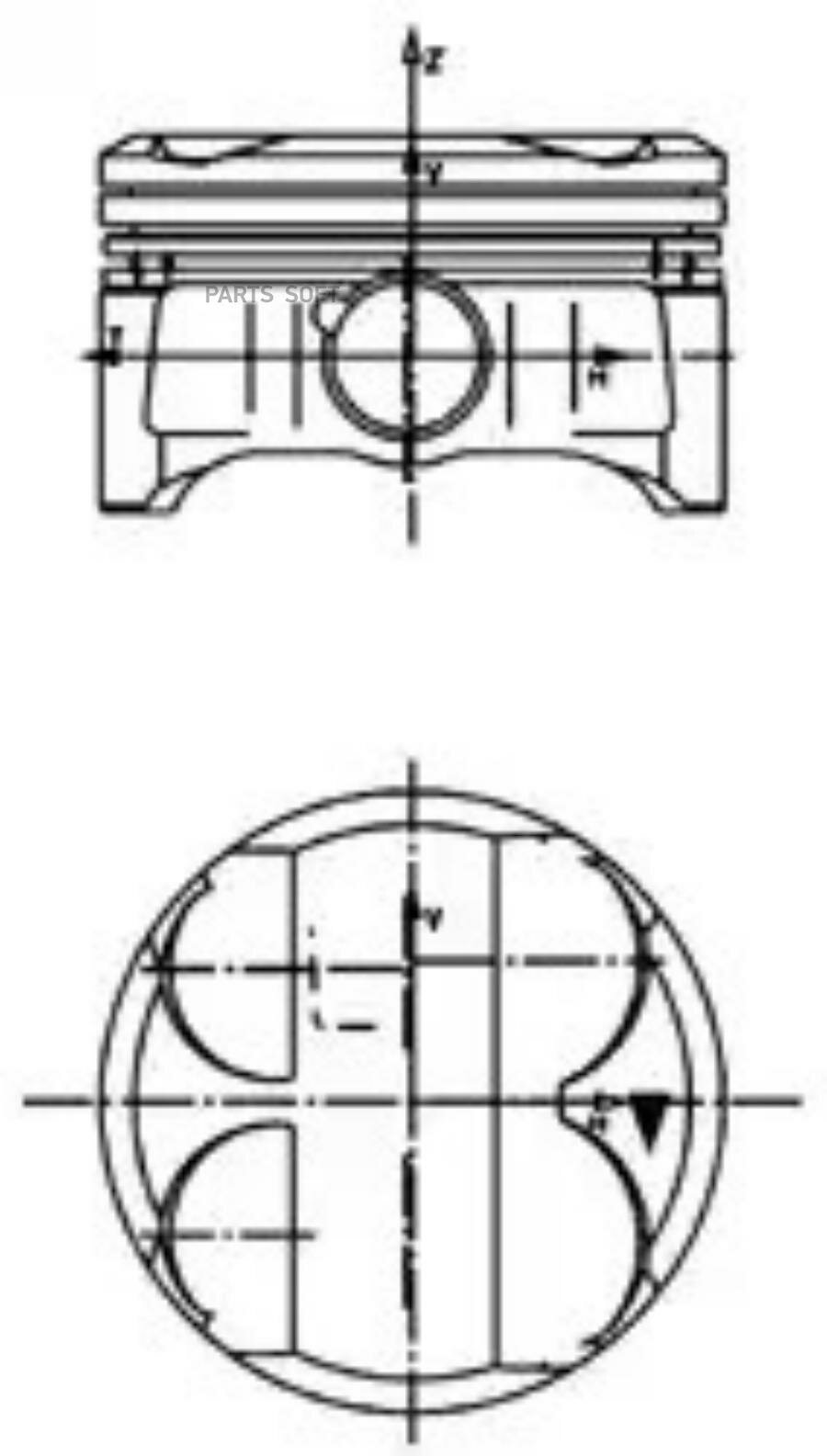 Поршень dm.84.00x1.20x1.50x2.00 STD [1шт] KOLBENSCHMIDT / арт. 40086600 - (1 шт)