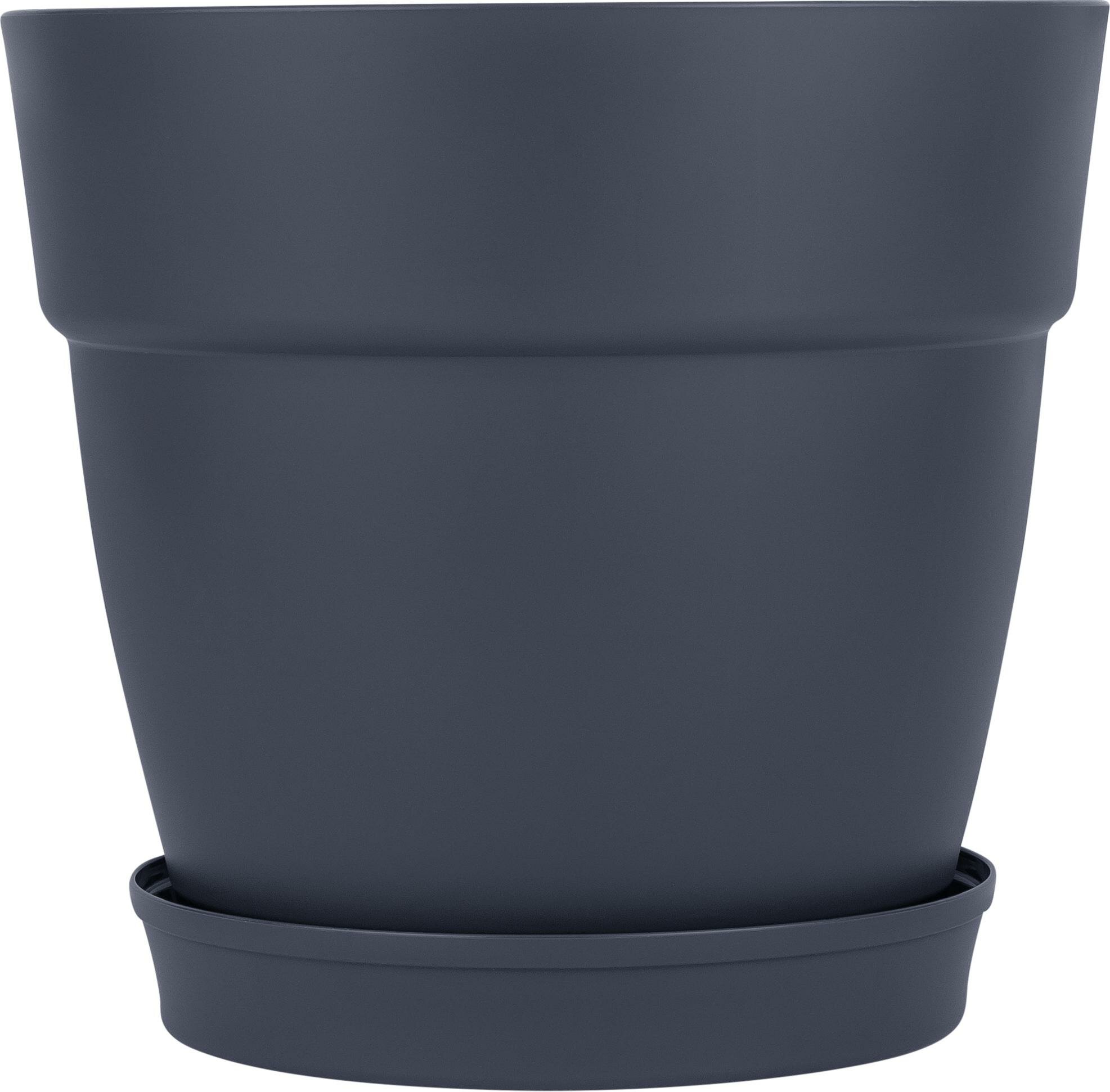 фото Горшок для цветов INGREEN VILLA DE FIORI, 26л,38х38х35,8,D380мм, на колесиках,вулканический серый