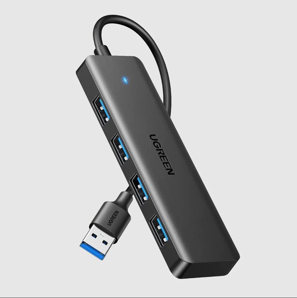 USB-концентратор 4 портовый UGreen CM219 USB3.0 Type-C черный (25851)