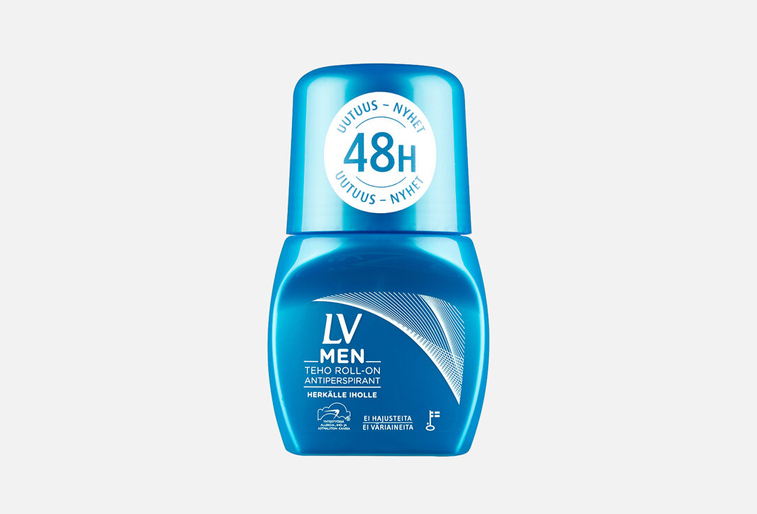 Мужской дезодорант 48 ч без запаха для чувствительной кожи LV, Roll-on perfume free antiperspirant for men 60мл