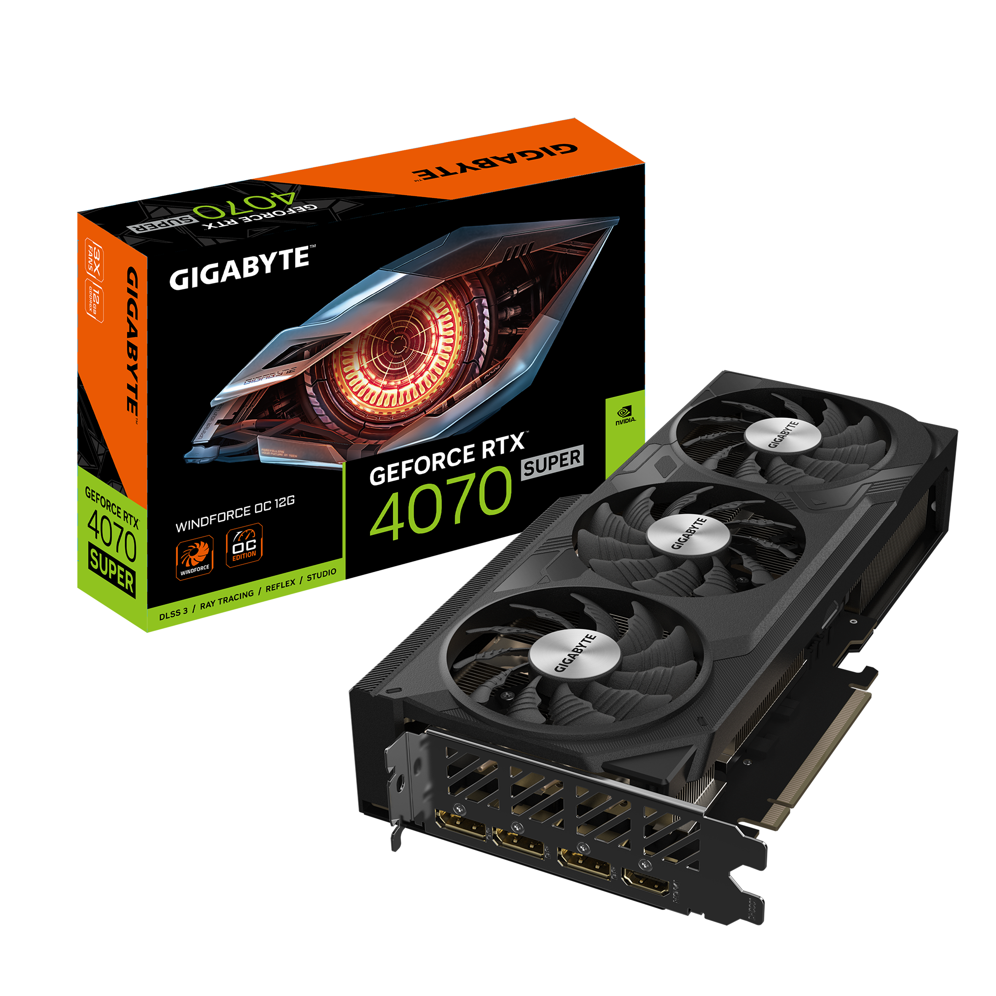 Видеокарта GIGABYTE GeForce RTX 4070 SUPER 12GB WINDFORCE