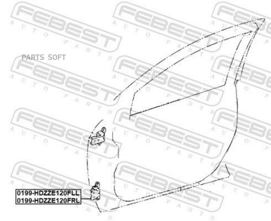 Петля передней левой двери нижняя FEBEST / арт. 0199HDZZE120FLL - (1 шт)