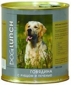 Влажный корм для собак Dog Lunch говядина, рубец, печень 1 шт. х 750 г